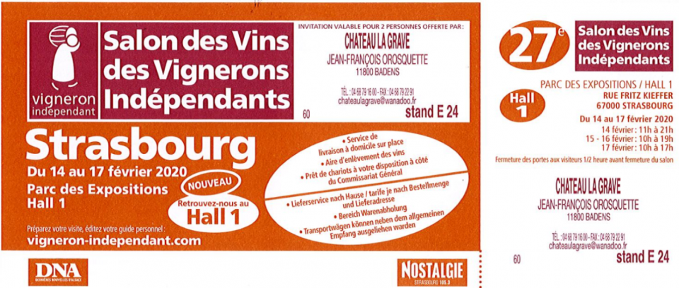 Salon De Lille 2019 Château La Grave - Salon Des Vignerons Indépendants Strasbourg 2018 Invitation Salon De Lille 2019 Château La Grave - Salon Des Vignerons Indépendants Strasbourg 2018 Invitation